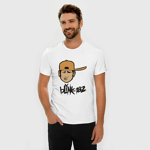 Мужская slim-футболка BLINK-182 / Белый – фото 3