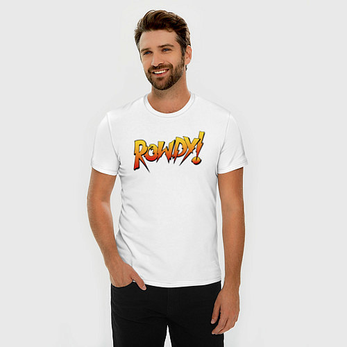 Мужская slim-футболка Rowdy / Белый – фото 3