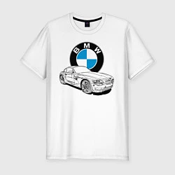 Футболка slim-fit BMW, цвет: белый