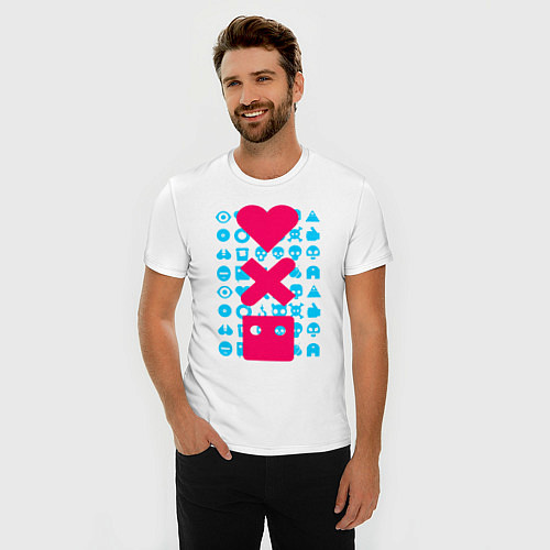 Мужская slim-футболка LOVE DEATH ROBOTS LDR / Белый – фото 3