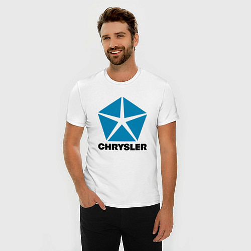 Мужская slim-футболка Chrysler / Белый – фото 3
