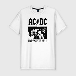Футболка slim-fit ACDC highway to hell, цвет: белый