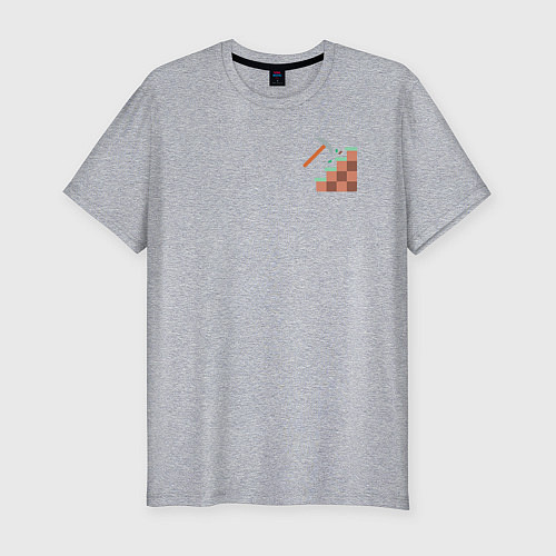 Мужская slim-футболка Minecraft в моем сердце / Меланж – фото 1