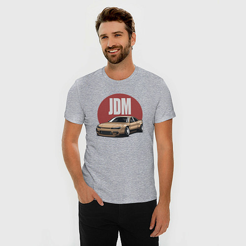 Мужская slim-футболка JDM / Меланж – фото 3