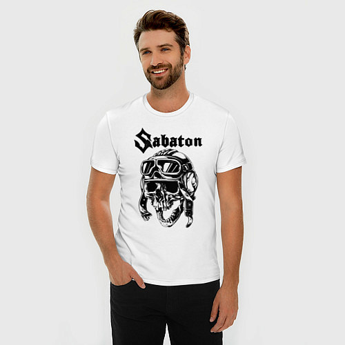 Мужская slim-футболка Sabaton / Белый – фото 3