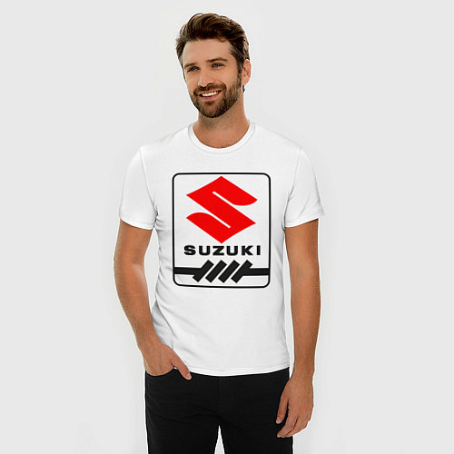 Мужская slim-футболка Suzuki / Белый – фото 3