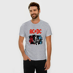 Футболка slim-fit ACDC, цвет: меланж — фото 2