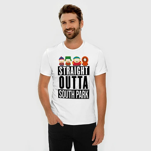 Мужская slim-футболка SOUTH PARK / Белый – фото 3