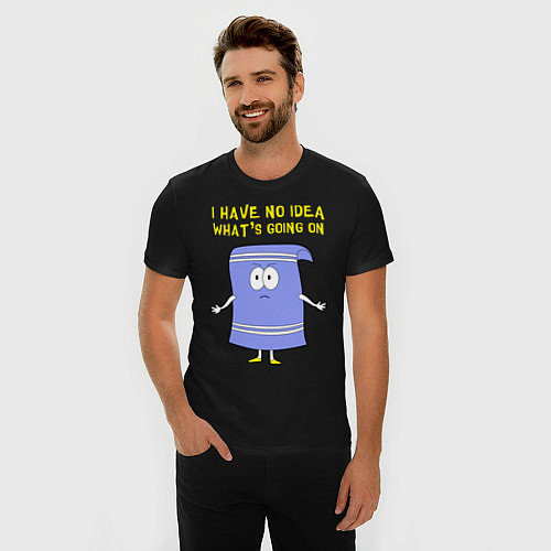 Мужская slim-футболка South Park, Полотенчик / Черный – фото 3