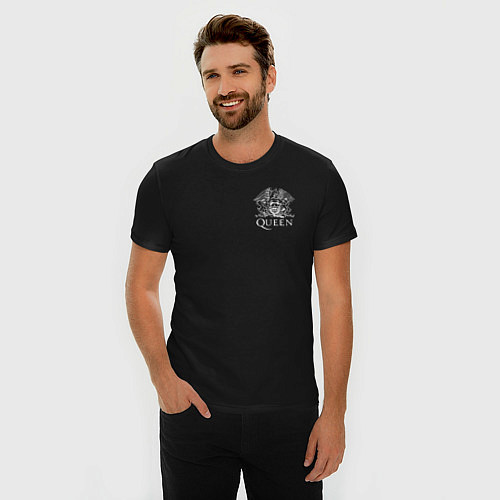 Мужская slim-футболка QUEEN / Черный – фото 3