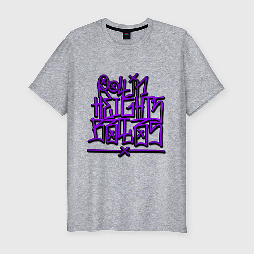 Мужская slim-футболка GTA Tag BALLAS / Меланж – фото 1