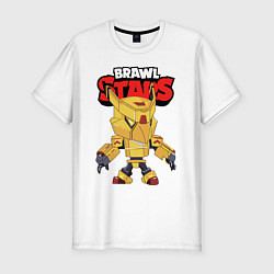 Футболка slim-fit Brawl stars mecha crow, цвет: белый