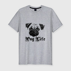 Футболка slim-fit Pug life, цвет: меланж