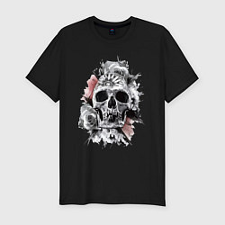 Футболка slim-fit Skull, цвет: черный