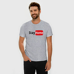 Футболка slim-fit Stay Home, цвет: меланж — фото 2