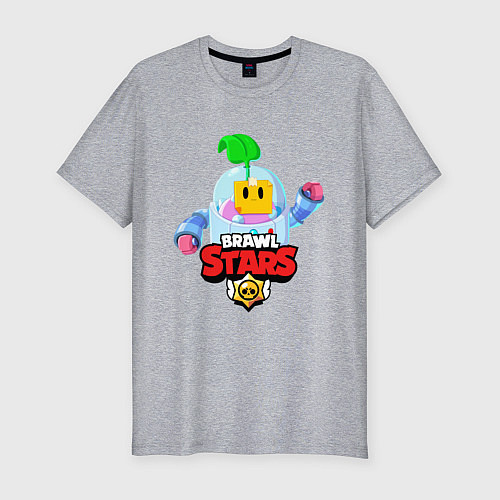 Мужская slim-футболка BRAWL STARS SPROUT / Меланж – фото 1