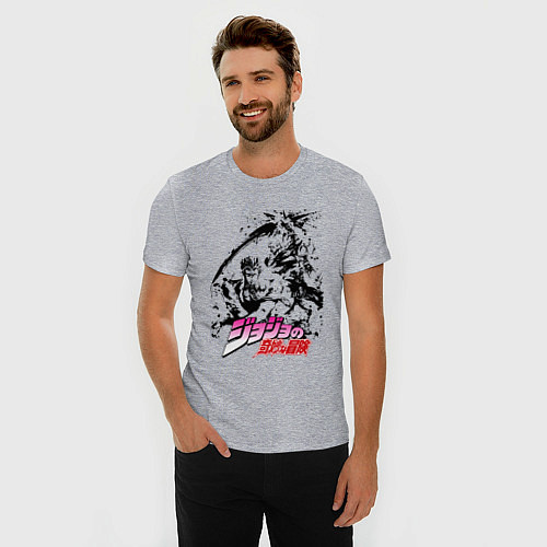 Мужская slim-футболка JOJOS BIZARRE ADVENTURE / Меланж – фото 3