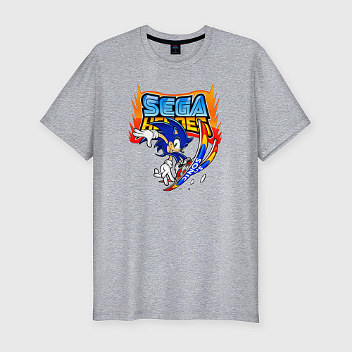 Мужская slim-футболка Sonic:Sega Heroes / Меланж – фото 1