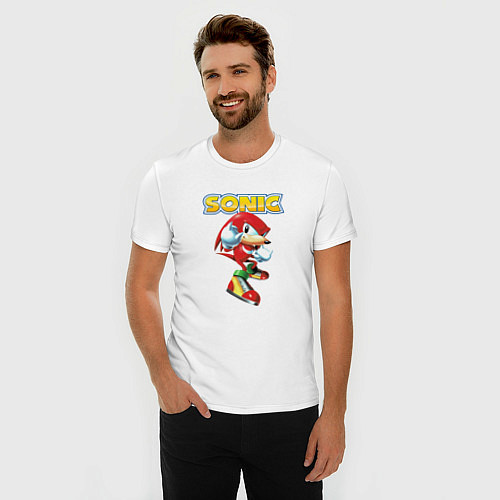 Мужская slim-футболка Sonic / Белый – фото 3