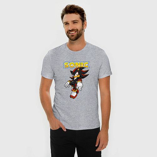 Мужская slim-футболка Sonic / Меланж – фото 3