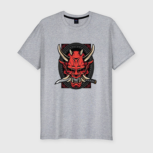 Мужская slim-футболка МАСКА РОНИНА / Меланж – фото 1