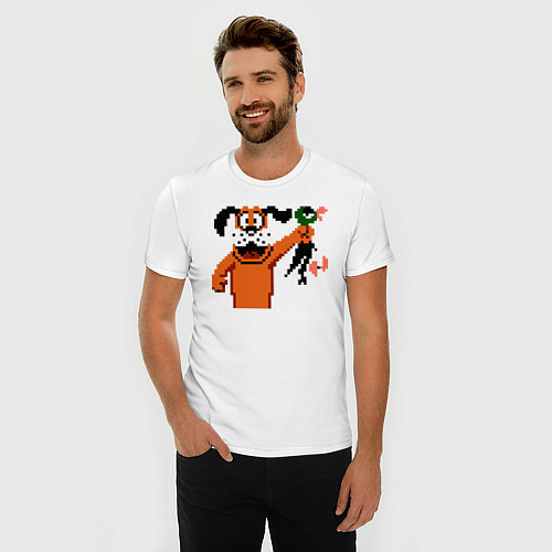 Мужская slim-футболка Duck Hunt / Белый – фото 3