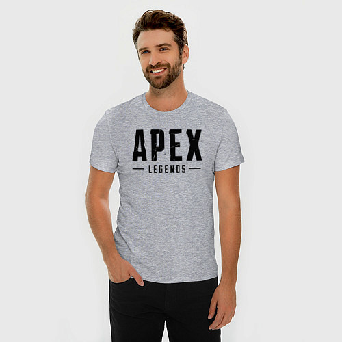 Мужская slim-футболка APEX LEGENDS НА СПИНЕ / Меланж – фото 3