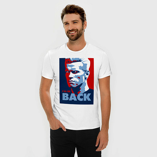 Мужская slim-футболка Ill-be-back / Белый – фото 3