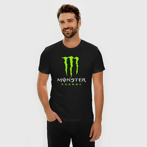 Мужская slim-футболка MONSTER ENERGY / Черный – фото 3