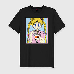 Футболка slim-fit Sailor Moon Usagi Tsukino, цвет: черный