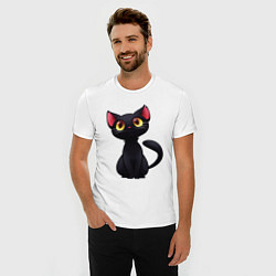 Футболка slim-fit Черный котенок, цвет: белый — фото 2