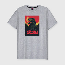 Футболка slim-fit Godzilla, цвет: меланж