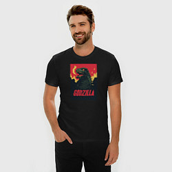 Футболка slim-fit Godzilla, цвет: черный — фото 2