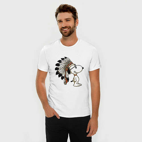 Мужская slim-футболка Snoopy / Белый – фото 3