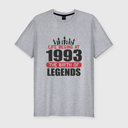 Мужская slim-футболка 1993 - рождение легенды / Меланж – фото 1