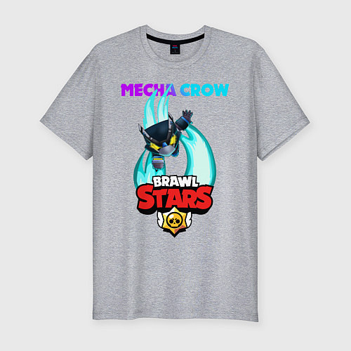 Мужская slim-футболка BRAWL STARS MECHA CROW / Меланж – фото 1