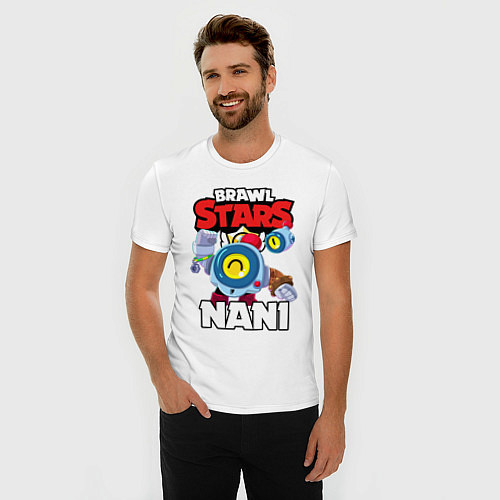 Мужская slim-футболка BRAWL STARS NANI / Белый – фото 3