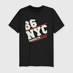 Футболка slim-fit 1986 New York Brooklyn, цвет: черный