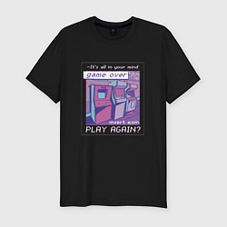 Футболка slim-fit Vaporwave Аркадный автомат, цвет: черный