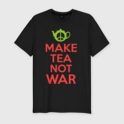 Футболка slim-fit Make tea not war, цвет: черный