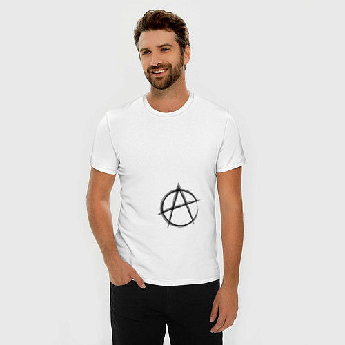Мужская slim-футболка Я анархист / Белый – фото 3