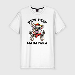 Мужская slim-футболка Pew Pew Madafaka