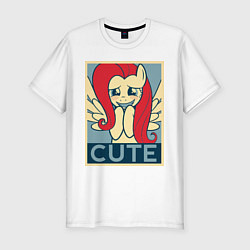 Футболка slim-fit Fluttershy cute, цвет: белый