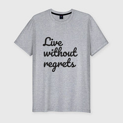 Футболка slim-fit Live without regrets, цвет: меланж