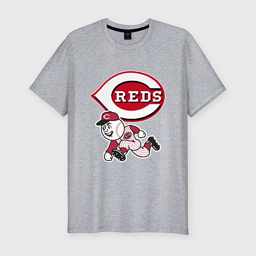 Мужская slim-футболка Cincinnati reds - baseball team - talisman / Меланж – фото 1