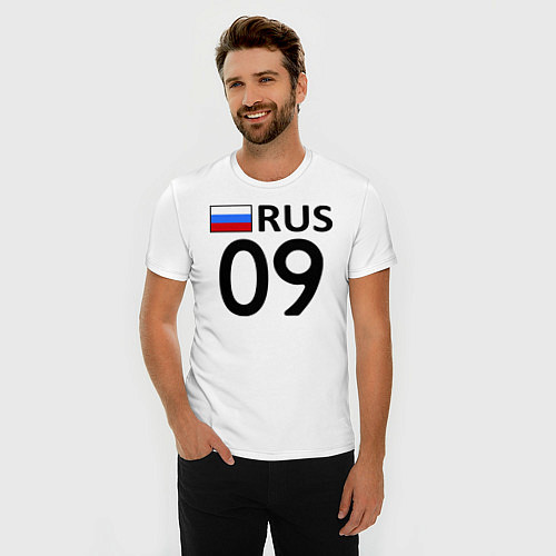Мужская slim-футболка RUS 09 / Белый – фото 3