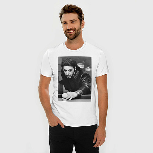 Мужская slim-футболка Аль Пачино / Белый – фото 3