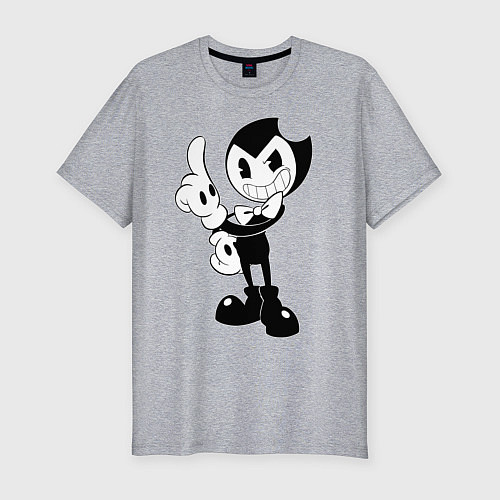 Мужская slim-футболка Bendy And The Ink Machine / Меланж – фото 1