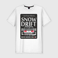 Футболка slim-fit Мамкин Дрифтер, цвет: белый