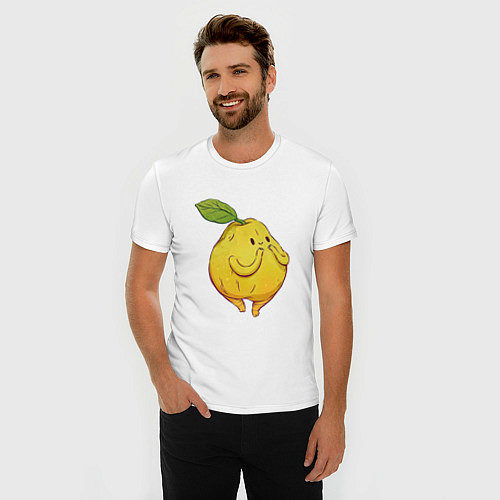 Мужская slim-футболка Милая груша / Белый – фото 3